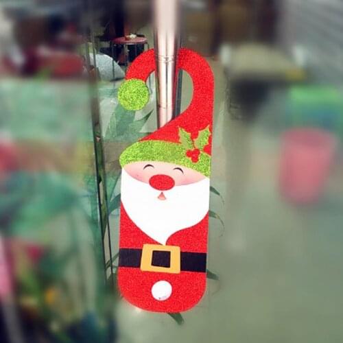 Ornament Merry Christmas Door Hanging Decoration Santa Claus Snowman Navidad Door Pendant Home Doorplate Free Shipping