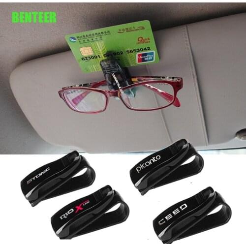 Plastic Car Sunshade Glass Clip Holder Sticker For Kia Stonic Rioxline Stonic Ceed