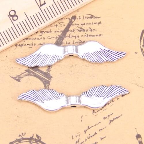 18pcs Charms angel wings bead 8x36mm Antique Pendants,Vintage Tibetan Silver Jewelry,DIY for bracelet necklace