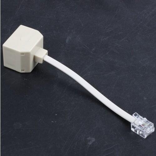 Telephone RJ11 Male Line to Double RJ11 Female Jack Filter Splitter Adapter