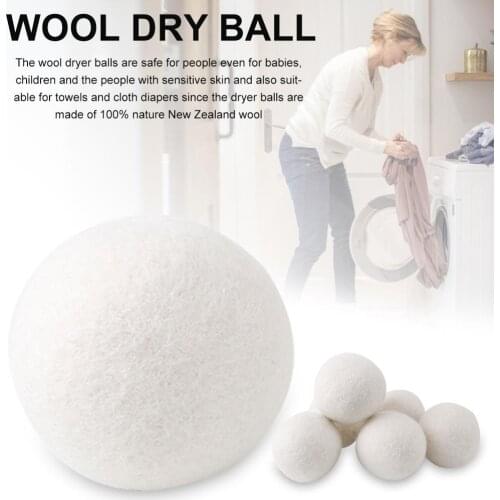 6 larger clothes drying balls Organic hypoallergenic wool tumble dryer balls, high quality wool reusable natural fiber softener