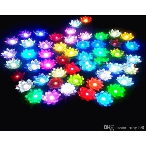 19 CM LED Flying lantern wishing lanterns Chinese Floating Garden Water pool Artificial lotus flower Wishing Christmas lamp