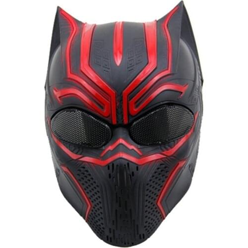 Tactical Black Panther Paintball Mask Airsoft Accessories Cosplay Halloween Party Full Face Masks Military Wargame Protection