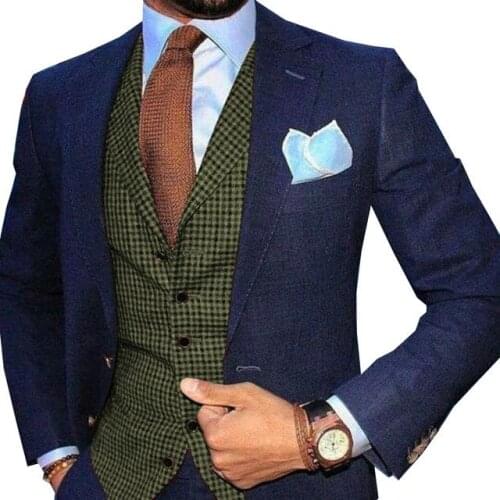 Mens Suit Vest Tie Plaid Coffe Champagne Wedding Wool Business Waistcoat Jacket Casual Slim Fit Gilet Homme Vests For Groosmen