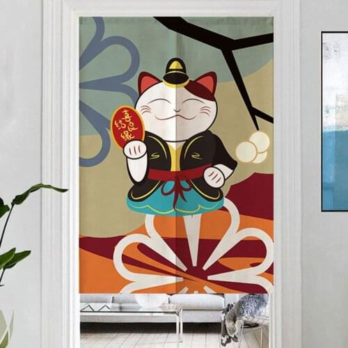 Japanese Doorway Curtain Bedroom Kitchen Bathroom Feng Shui Curtain Lucky Cat Hanging Curtain Partition Curtain Japan Noren