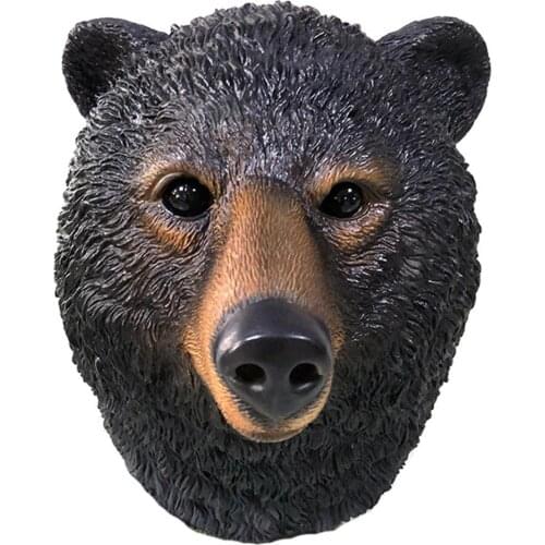 Funny Halloween Anime Black Bear Latex Mask Headgear Full Head Mask Halloween Party Prop