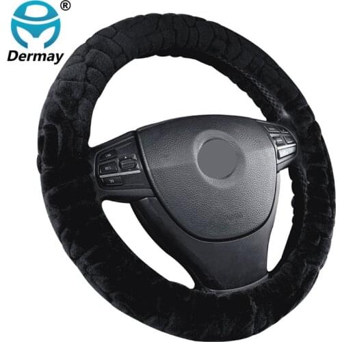 Winter Car Steering Wheel Cover Fashion Plush Soft Volant Universal Braid on the Steering-wheel Car Styling Automobile Protector