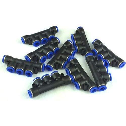 1PCS 4/6/8/10/12mm OD air Hose Tube Push In 5 Port plastic connectors Pneumatic push in Fittings One Touch In Quick Fitting