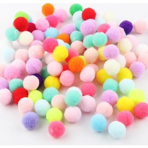 100Pcs 10/15/20/25mm Mini Fluffy Soft Pom Poms Pompoms Ball Handmade Kids Toys Wedding Decor DIY Sewing Craft Supplies