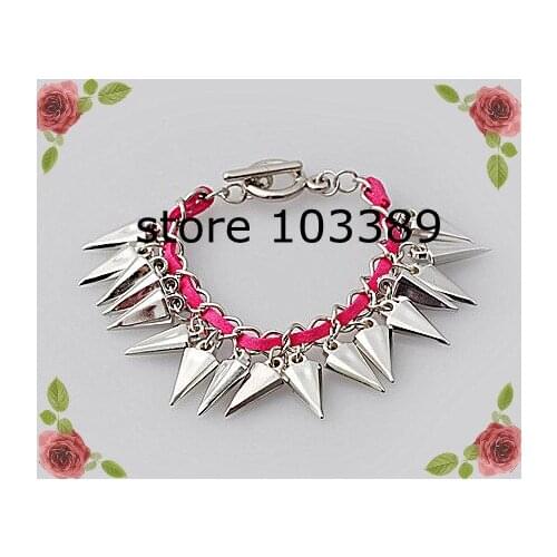 10pcs/lot good sell fashion accessories punk rivet leather bracelet/rivet bangle special offer