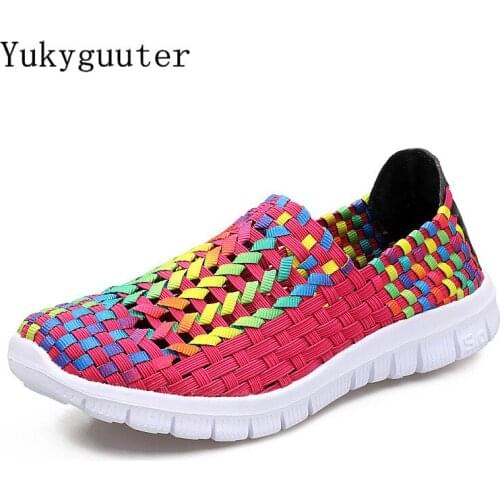 2018 Sport Running Shoes Woman Outdoor Weave Breathable Summer Mesh Shoes Lightweight Athletic Sneaker Women Platform