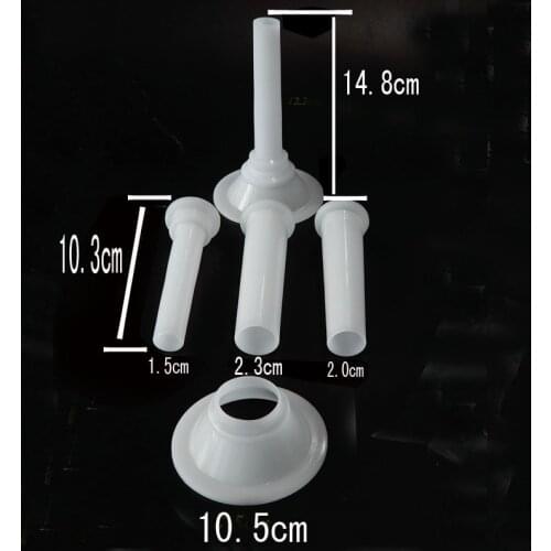 3Tubes+1Base Meat Grinder Sausage Stuffer Filling Tubes Funnels Nozzles For Sausage Maker Sausage Tube with 10.5cm Base