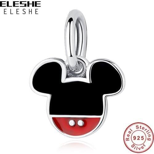 ELESHE 5PCS Wholesale S925 Sliver Sample Minnie Bead Fit Original Bracelet & Necklace DIY Jewelry Making Gift