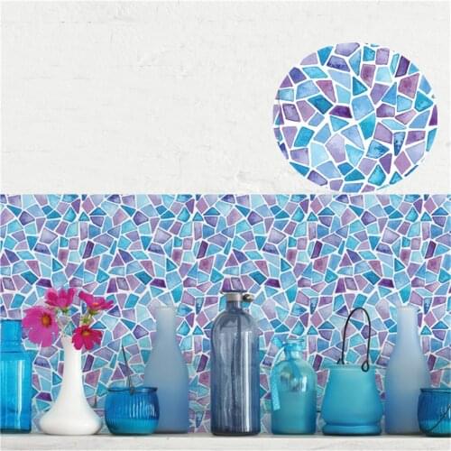 6pcs/bag Self Adhesive Mosaic Tiles Waterproof Wallpaper For Kitchen Tile Stickers Bathroom Wall Renovate Decoration Mural Decal