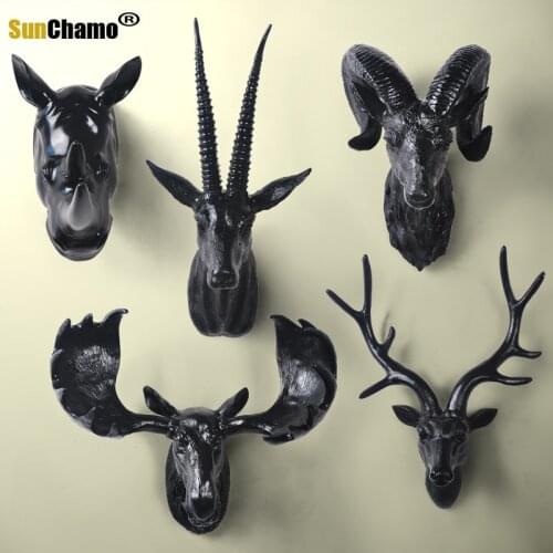 2021 Home Decoration Accessoriesthree Deer Head Hanging Wall Mural Animal Furnishing European Style Of The Ancient Ornament