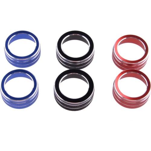 Beler 2Pcs Air Condition Knob Decorative Circle Ring Trim Fit for Toyota Corolla Hatchback 2019-2021 Red/Blue/Black