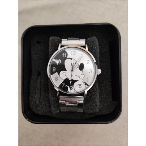 2021 Fashion Mickey Watch Women Men Stainless Steel Casual Quartz Watch High Quality Clock Gift Dress Reloj Mujer Kobiet Zegarka