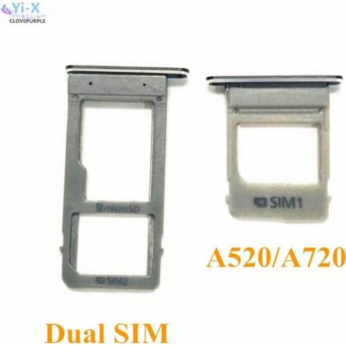 Dual SIM Card Tray Holder for Samsung Galaxy A520 A720 A5 2017 A7 2017