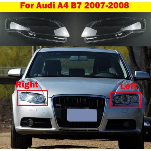 For Audi A4 B7 New Headlight Lampshade Headlights Shell Headlamps Cover Glass 2007-2008