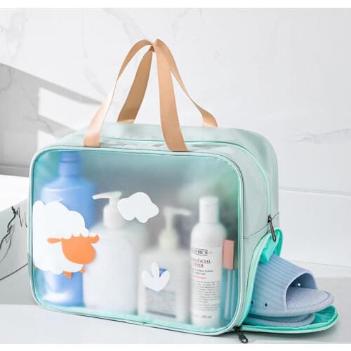 New Travel Style Portable Cosmetic Makeup Bag for Women Dressing Storage Case Large Capacity Transparent Waterproof Washing Bag