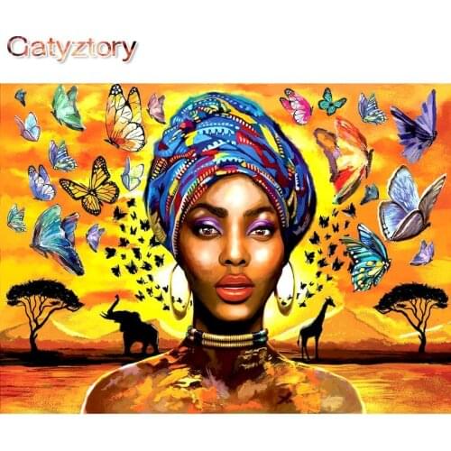 GATYZTORY 60x75cm Frame Oil Painting By Numbers Kits Abstract Women Figure Paint Picture By Numbers Diy Gift Home Decor