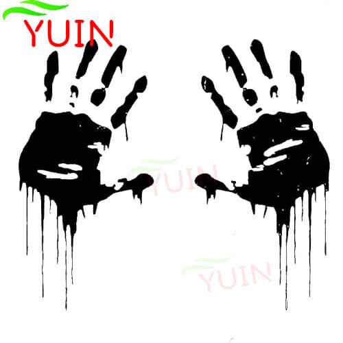 Zombie Bloody Hands Print Interesting Waterproof PVC Car Sticker for Motorcycle Window Decals In Personality Waterproof Decal