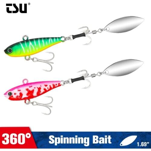 TSURINOYA 360° Metal Spinner Bait Fishing Lure 24g 43mm TA Spoon Jig Head VIB Saltwater Sinking Seabass Mackerel Hard Bait