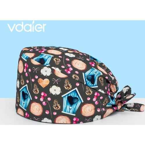 Unisex Multicolor Pet hospital work cap Health service cap nurse scrubs cap 100% Cotton medical scrubs hats Pharmacist work hat