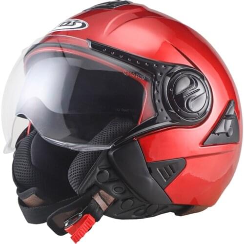 Summer Motorcycle Scooter Helmet Double Lens Casco Moto Open Face Motorbike Racing Helmet Casco Vintage Helmet For Men And Women