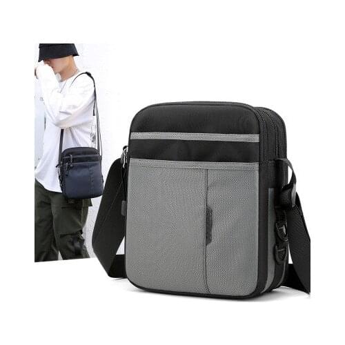 2020 new Summer casual mens multi-layer shoulder messenger bag lightweight waterproof Oxford cloth Korean sports travel bag