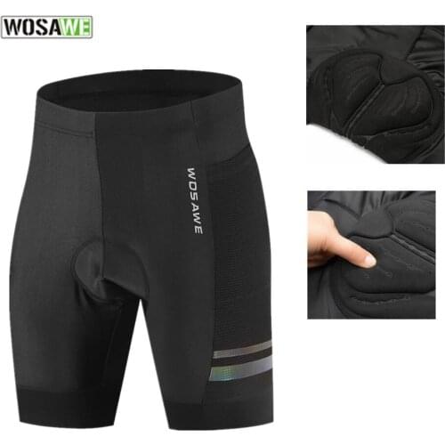 WOSAWE Mens Cycling Shorts Silicone Cushion Breathable Stretch Shorts Men Women Shockproof MTB Bicycle Spandex Shorts Tights