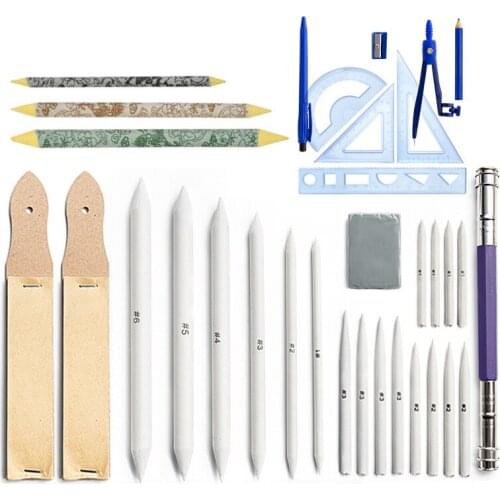 NEW-Blending Stumps Set for Drawing and Tortillions Paper Art Blenders,Pencil Extension Tool for Student Sketch Drawing Tool