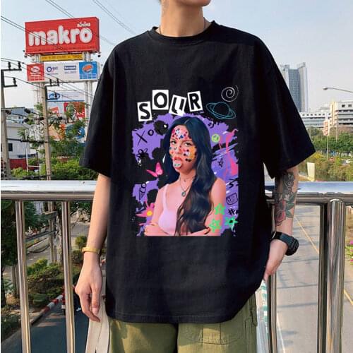 Creative Anime Olivia Rodrigo Summer T-shirt Print Crewneck High Quality Oversize Comfortable Short Sleeve Hot Sale Fashion Tops