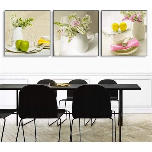 Modern Pot Plants Flowers Stretched Canvas Comfortable Poster Canvas Print Painting Wall Art Living Room Home Decoration