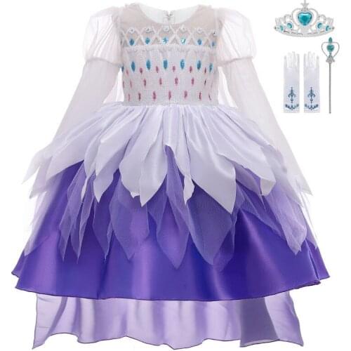 Elsa Dress For Girls Elsa Party Princess Dress Snow Queen 2 Sequin Elsa Dress with Long Cloak Elsa Halloween Cosplay Costume 10Y