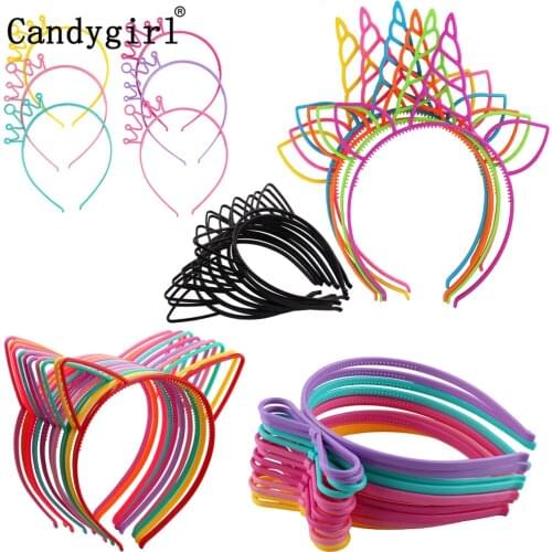 Girlss Cat ears Headbands Crown Tiara Princess With Plastic Animal hair Band Butterfly Bow Hoop Accessories boho headwear girl