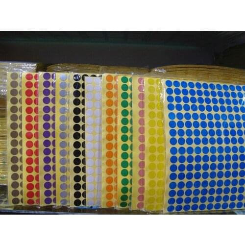 Multicolour Blank Round sticker circle paper tag 10mm black red yelllow blue 20mm circle sitkcer label