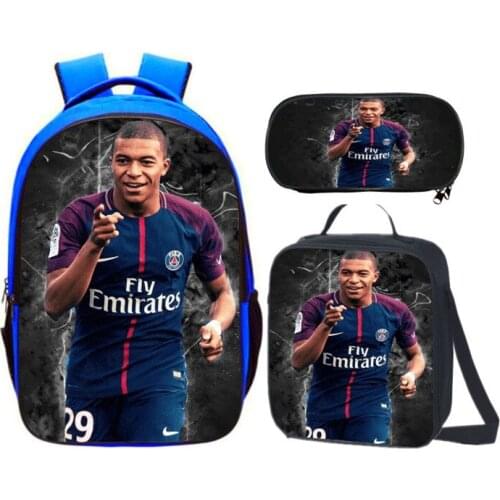 16 Inch Super Football Star Print Backpack Boys Girls Laptop Backpacks for Teenage School Bag Boys Mochila