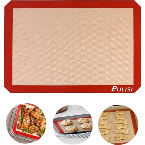 Silicone Baking Mat Non Stick Silicon Liner for Bake Pans Thick & Large 11 5/8" x 16 1/2" Macaron Pastry Cookie Bread Making Mat