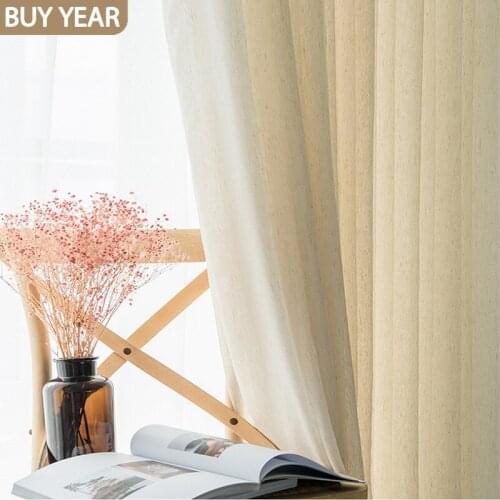 Modern Curtains for Living dining Room Bedroom Simple Plain Tulle Curtains