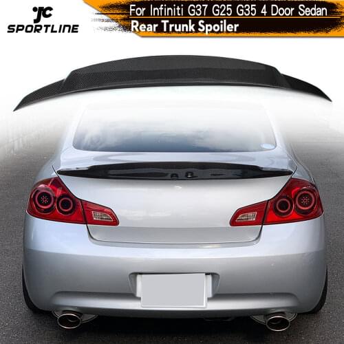 Rear Trunk Wing Lip Spoiler for Infiniti G25 G35 G37 4 Door 2006 - 2013 Carbon Fiber / FRP