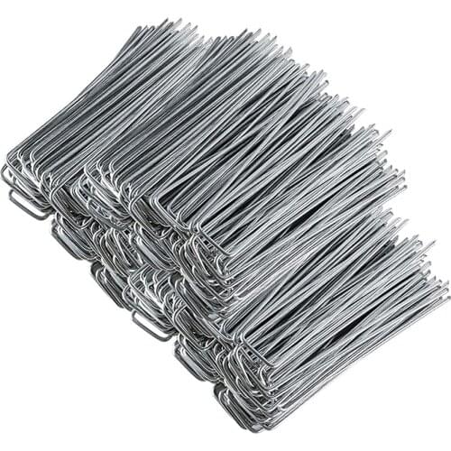 50Pcs Gauge Heavy Duty U-Shaped Garden Stakes Pins Galvanized Landscape Staples for Anchoring Landscape Fabric Irrigation Tubing