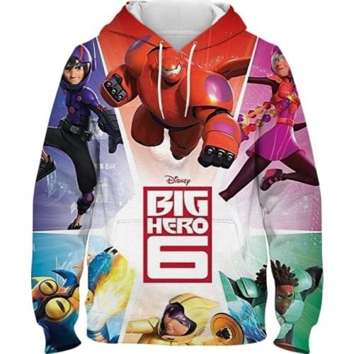Big Hero 6 Hiro Baymax Hoodies Men Women Children 3D Print Streetwear Pullover Long Sleeve Boy Girl Kids Cool Sweatshirts Jacket
