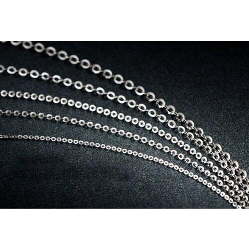 15 inch AU750 White gold Cable O chain Necklace chain 1.04g