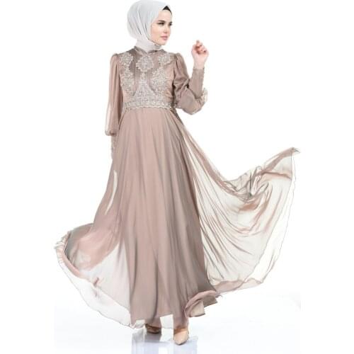 Minahill Beaded Embroidered Evening Dress Maroon 6166-03