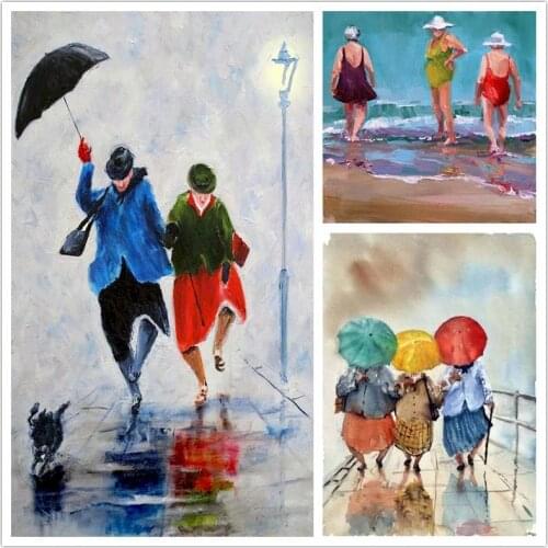 Woman summer sun acrylic DIY canvas painting numbers Oil Paint by Number Sets art work