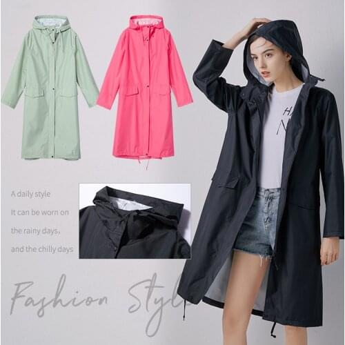 Women Thicken High Quality Hooded RainCoat Jacket Poncho Ladies StrongWaterproof Cloak Adults Windproof Rainwear