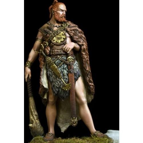 1/24 75mm ancient Europe warrior with base Resin figure Model kits Miniature gk Unassembly Unpainted