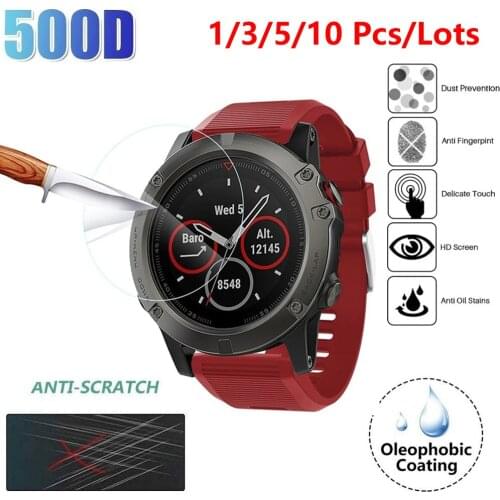 1 3 5 10 Pcs 9H Tempered Glass For Fenix 6 6s 6x Pro Watch Face Screen Protector For Garmin Fenix 5 5X Plus 3 HR Protective Film