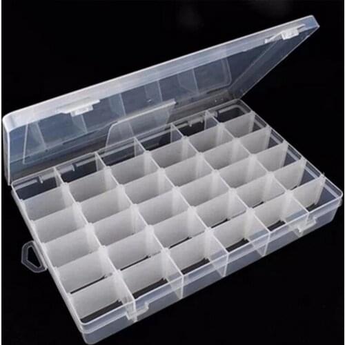 1pc 36 Grids Clear Plastic Organizer Box Storage Container Jewelry Box Adjustable Dividers Beads Art DIY Crafts Fishing Tackles